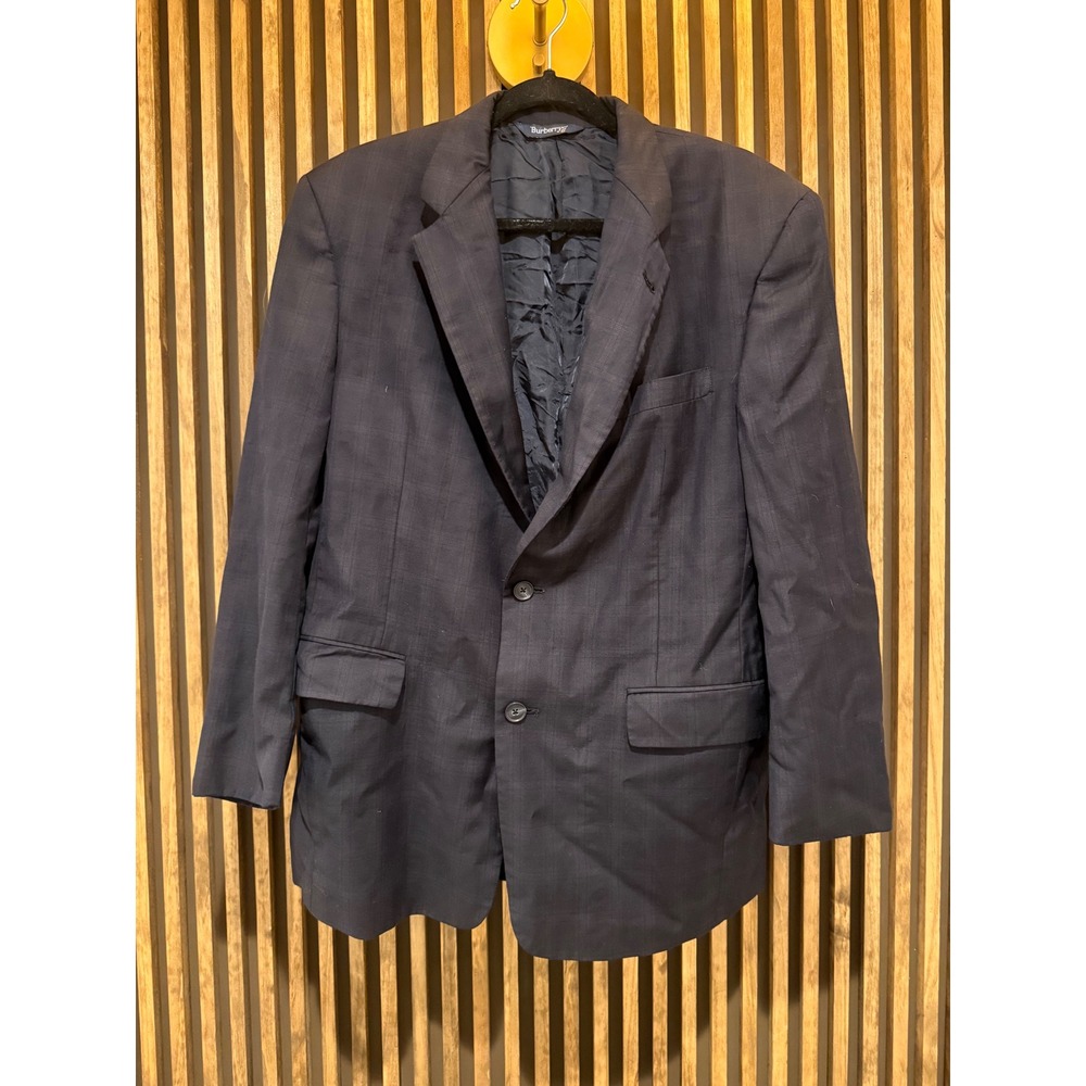 Burberry Blazer Suit Jacket Super 100s Wool Plaid Blazer Jacket Mens